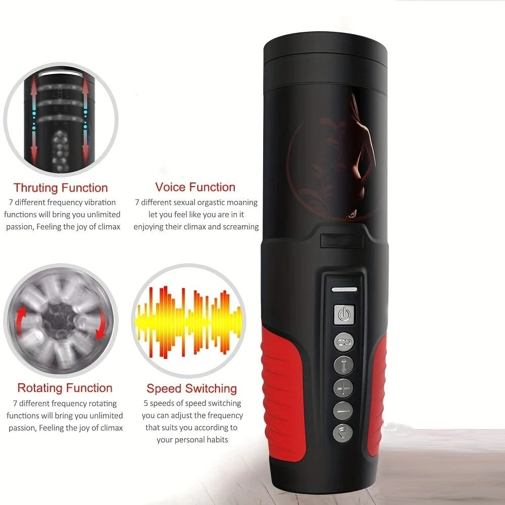 Male Masturbator Penis Pump sex Toys Vacuum Pump 7 Thrusting Rotating Vibrating Sucking Licking  Adult Toys Mens Sex Toys Pumps