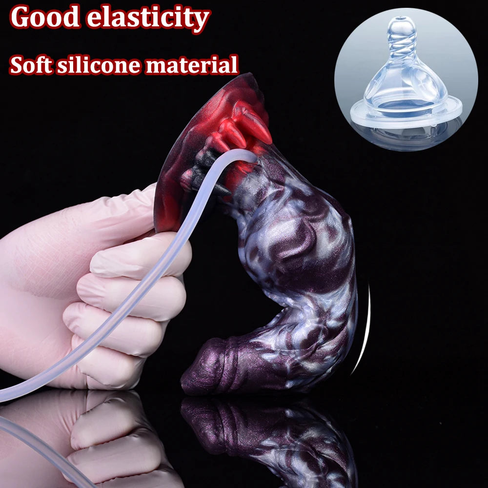 SMMQ Silicone Squirting Dildo With Dog Knot Ejaculation Penis Female Vagina Masturbation Adult Sex Toy Shop 18