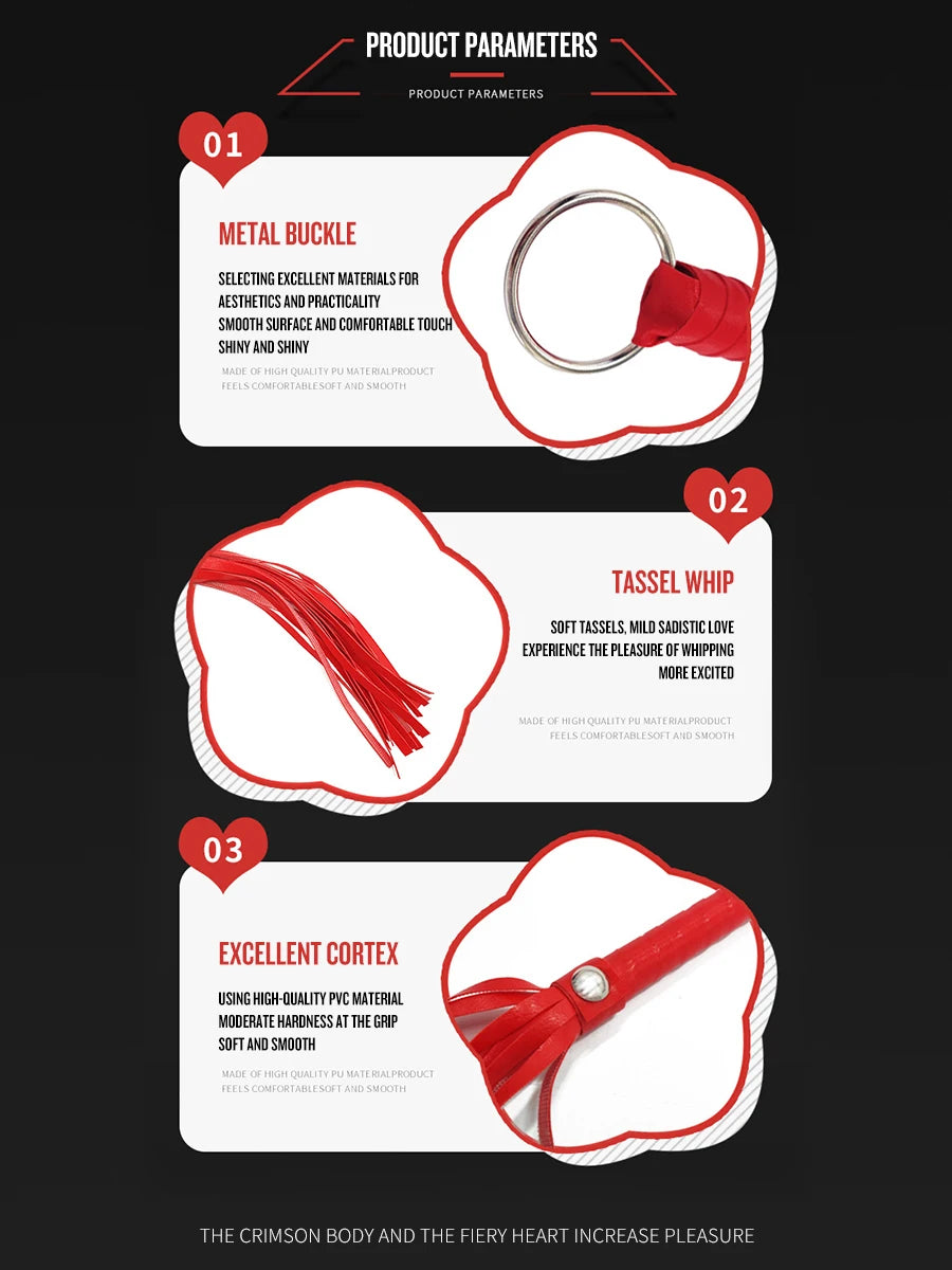 1pc Adult Sex Toys, Sm Training, Punishment Tools, Black Small Leather Whips  couples adult sex card game