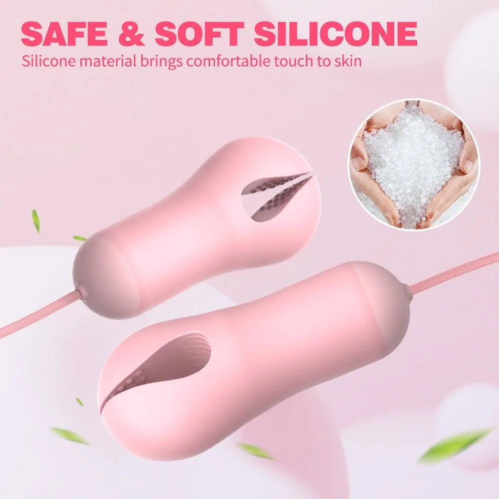 Nipple Clamp Vibrator for Women Labia Powerful Vibration with Clips Breast G Spot Clitoris Stimulator Vibrating Massager Sex Toy