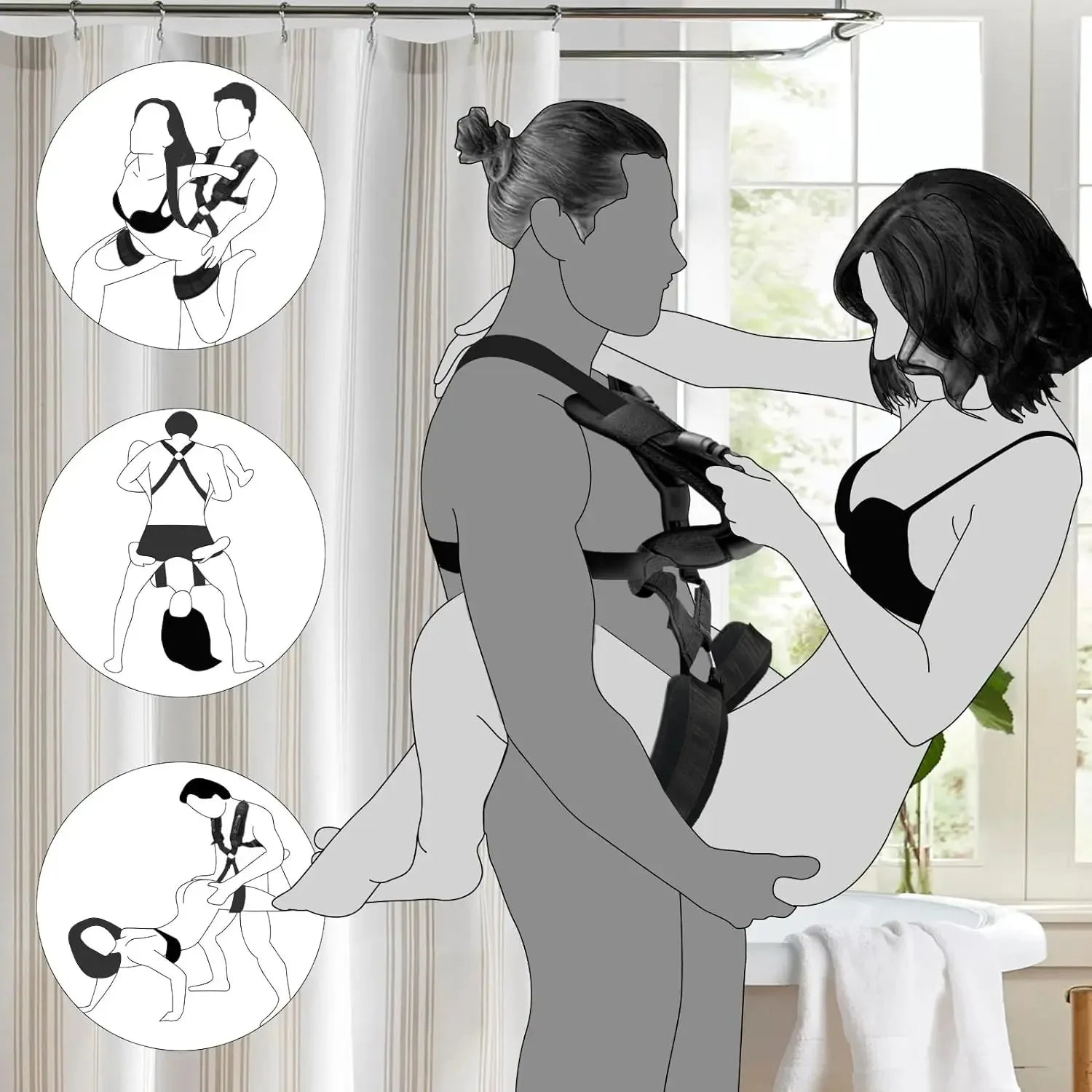 BDSM Sex Swing Set with Bondage Love Slings Adjustable Strap Easy Installation Soft Mat for Couples Adult Sex Toy Intimate Time