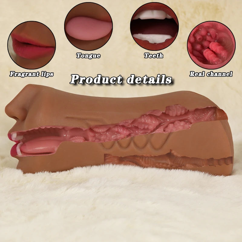 3 in 1 Masturbator for Male Realistic Vagina Oral Sex Toys Pocket Pusssy Deep Throat Masturbation Man Blowjob Sex Tool for Men