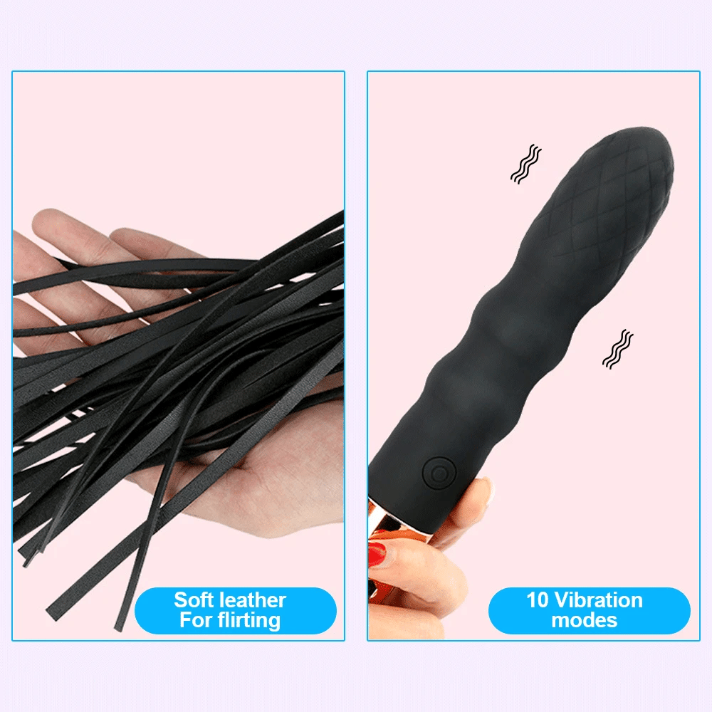 Leather Sex Whip Adults BDSM Anal Vibrator G Spot Massage SM Paddle Adult Play Bedroom Spanking Restraint Bondage Role Play 18+