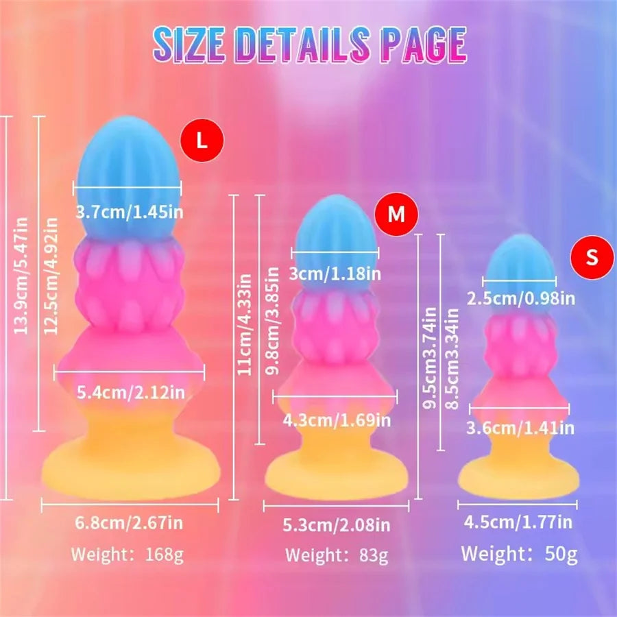 Silicone Anal Plug Soft Anal Beads Butt Plug Dildo Luminous Buttplug Anus Trainer Prostate Massager Adult Sex Toys For Women Men