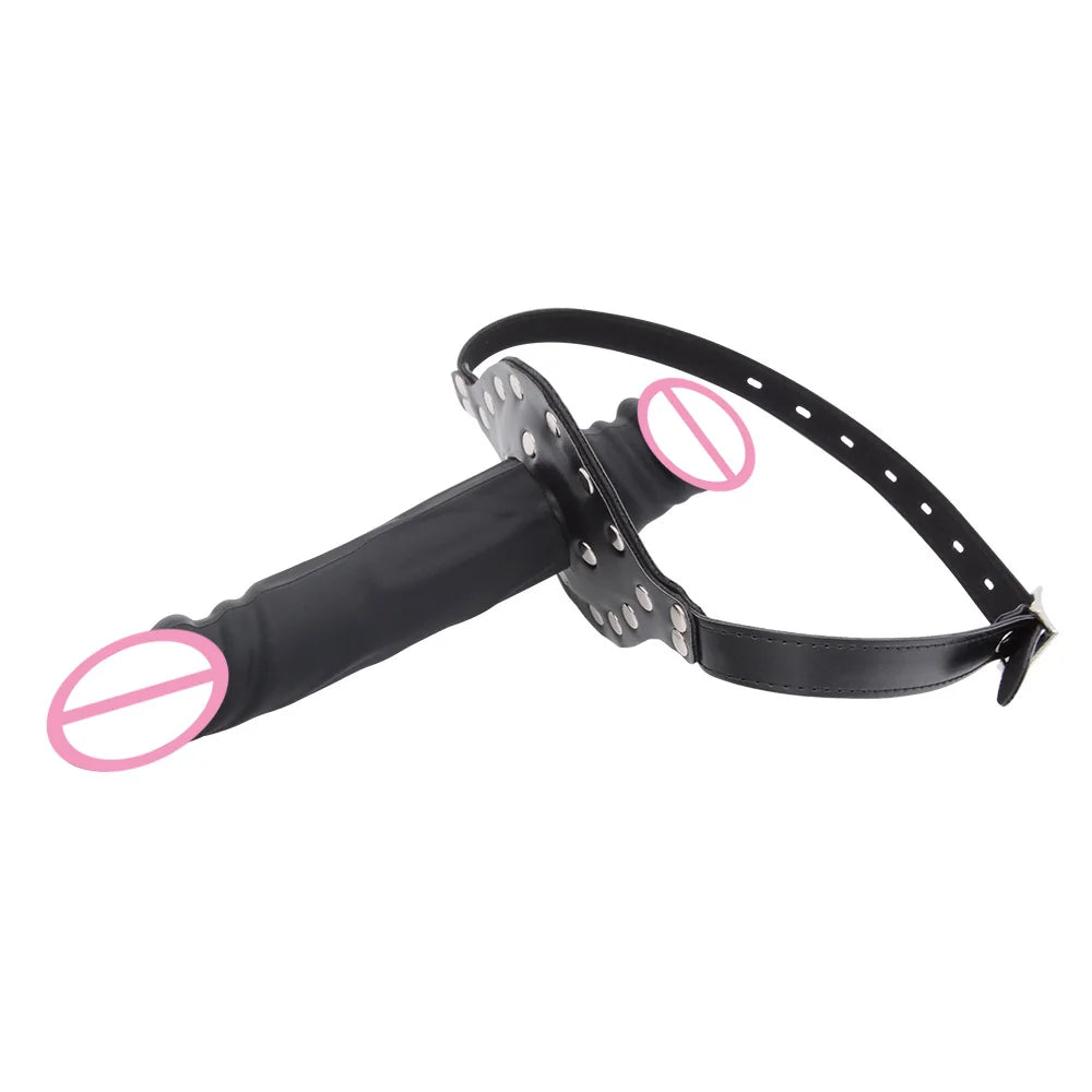 BDSM Strap on Penis Mouth Gag Double Dildos Bandage Adult Games Strapon Lesbian Sex Toys for Husband and Wife Sex Products