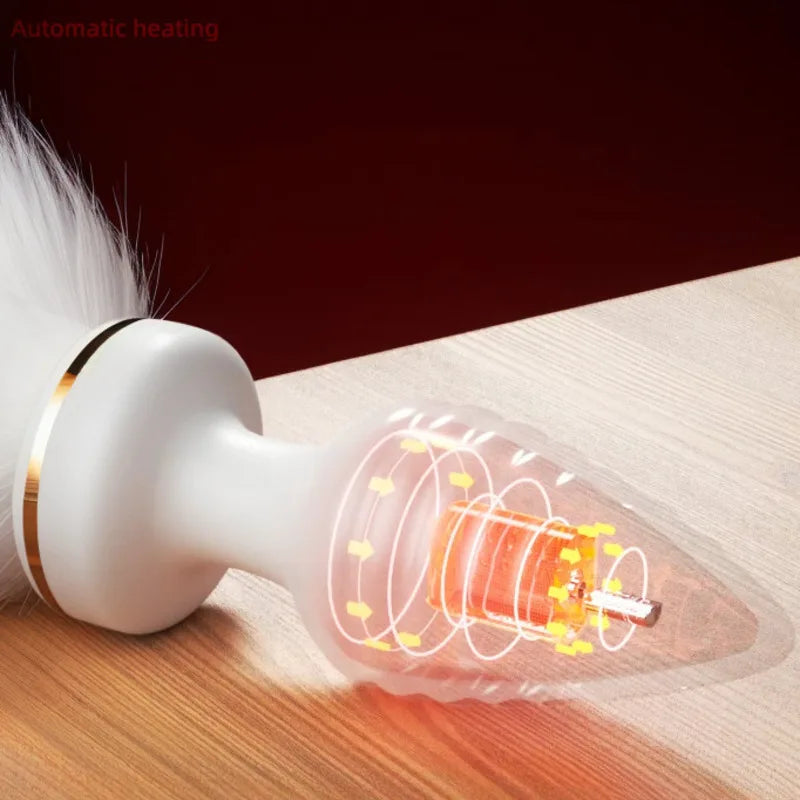 Fox Tail Anal Vibrator Butt Plug Replaceable Silicone Plugs Sex Adult Toys Flirting Tool For Couples SM Role Play Remote Control