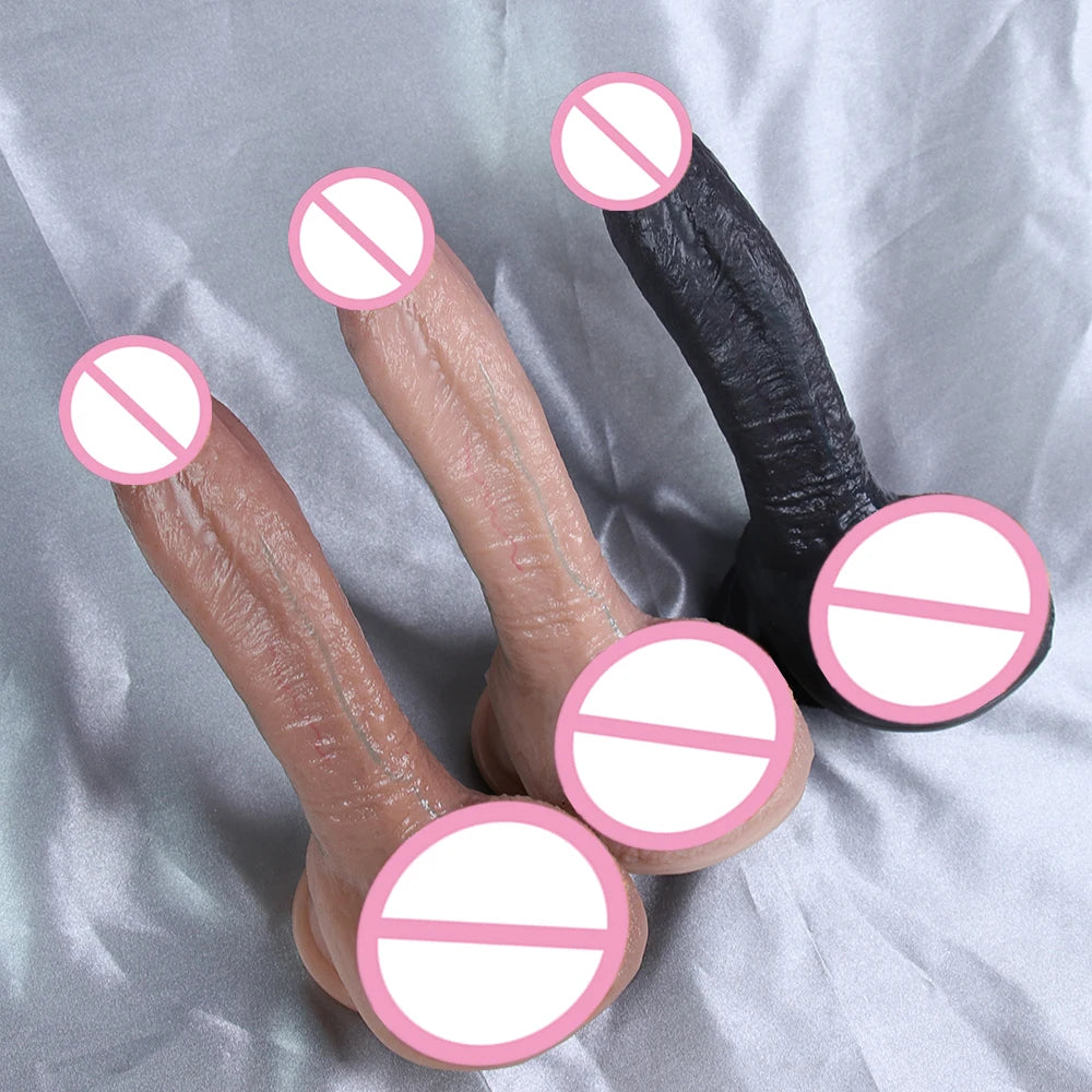 Double Layer Silicone Dildo Soft Realistic Penis Small Adults Butt Plug Suction Cup Anal Sex Toys For Woman Masturbator 18+ Shop