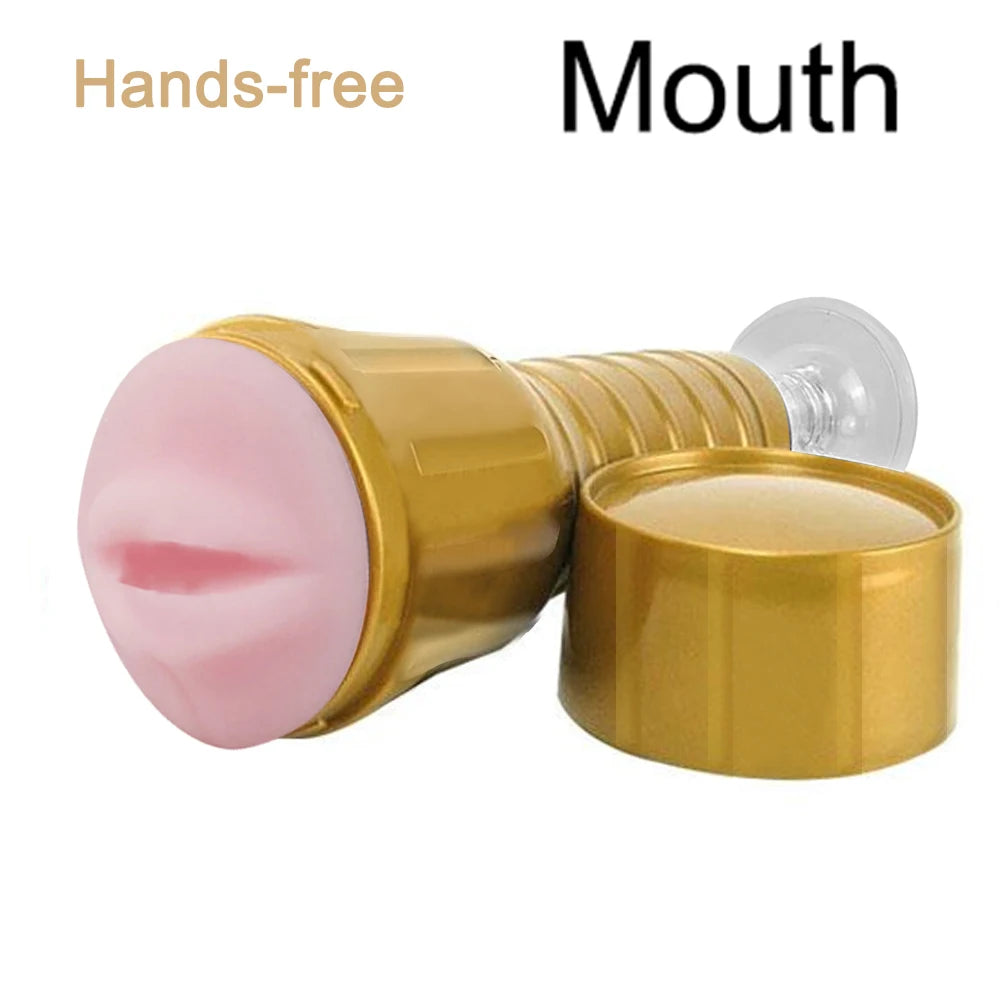 Vagina Real Pussy Aircraft Cup Male Masturbator Silicone Artificial Vagina Mouth  Oral Sex Masculino Erotic Toy Sex Toys for Men