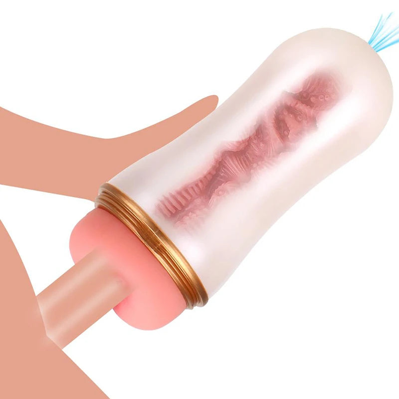 Male Masturbator Vaginal For Men 18 Sexy Toys Penis Pump Glans Sucking Sex Goods Adult Vagina Real Pussy Erotic Products 16cm