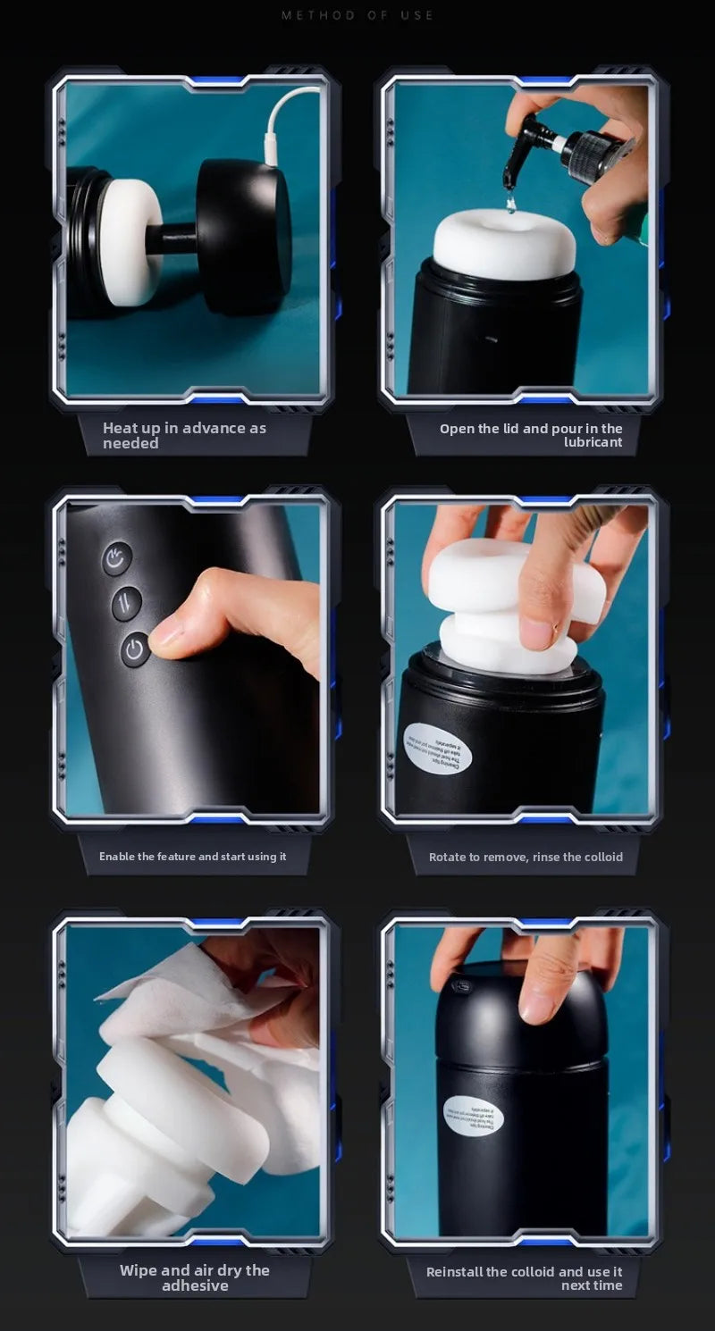 Realistic Automatic Male Masturbator, Powerful Sucking & Thrusting Stimulation Hands-Free Electric Adult Sex Toys for Men