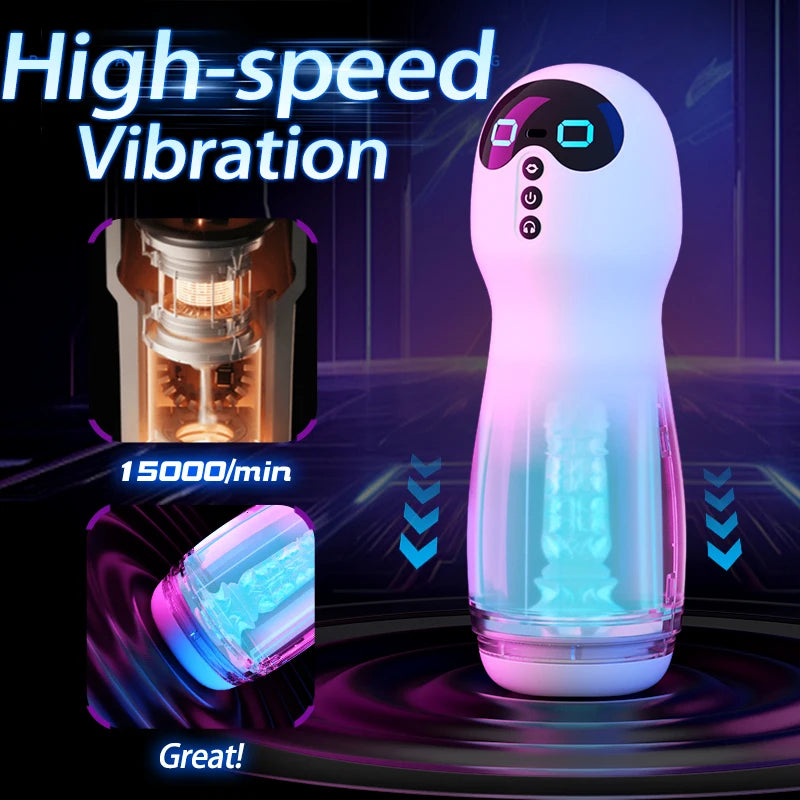 Male Masturbator 5+10 Frequency Sucking Vibrator Adult Blowjob Stimulation Penis Sex Oral Anal Masturbation Cup Sex Toys For Men