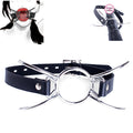 BDSM Metal O Shaped Ring/Spider Open Mouth Gag, Leather Restraint Blowjob Gags,Sex Bondage Toys For Couples Women Men
