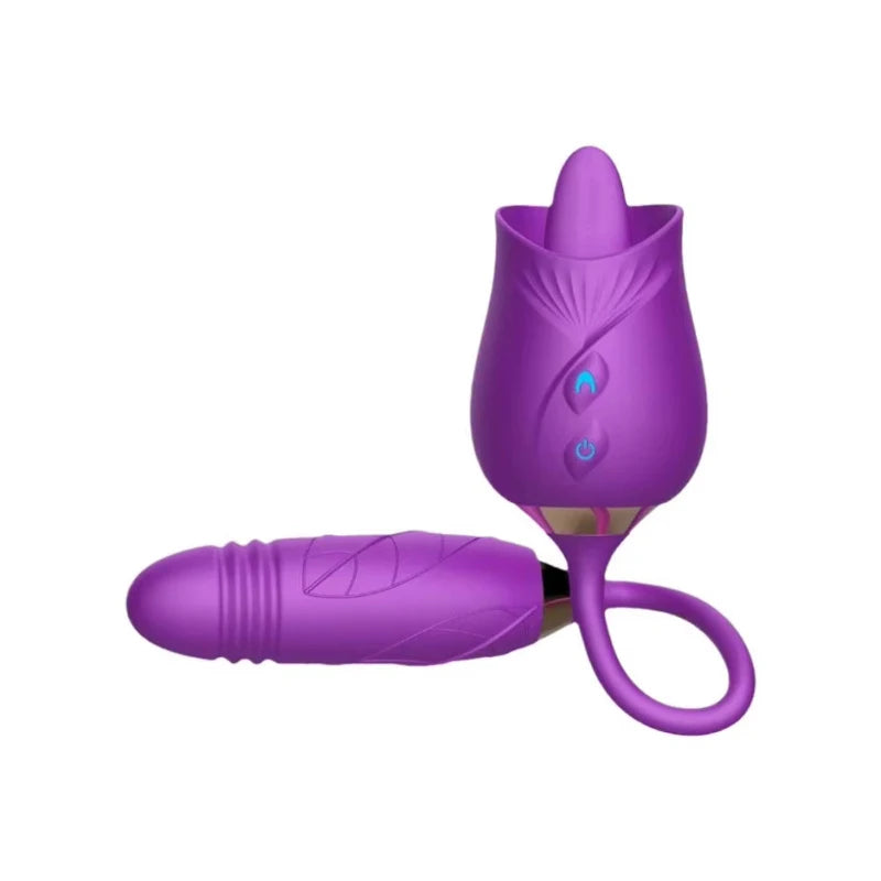 Licking Vibrator for Women Clitoral Nipple Stimulator Massager Thrusting Dildo 2 in 1 Sex Toy for Women Adult Sex Products