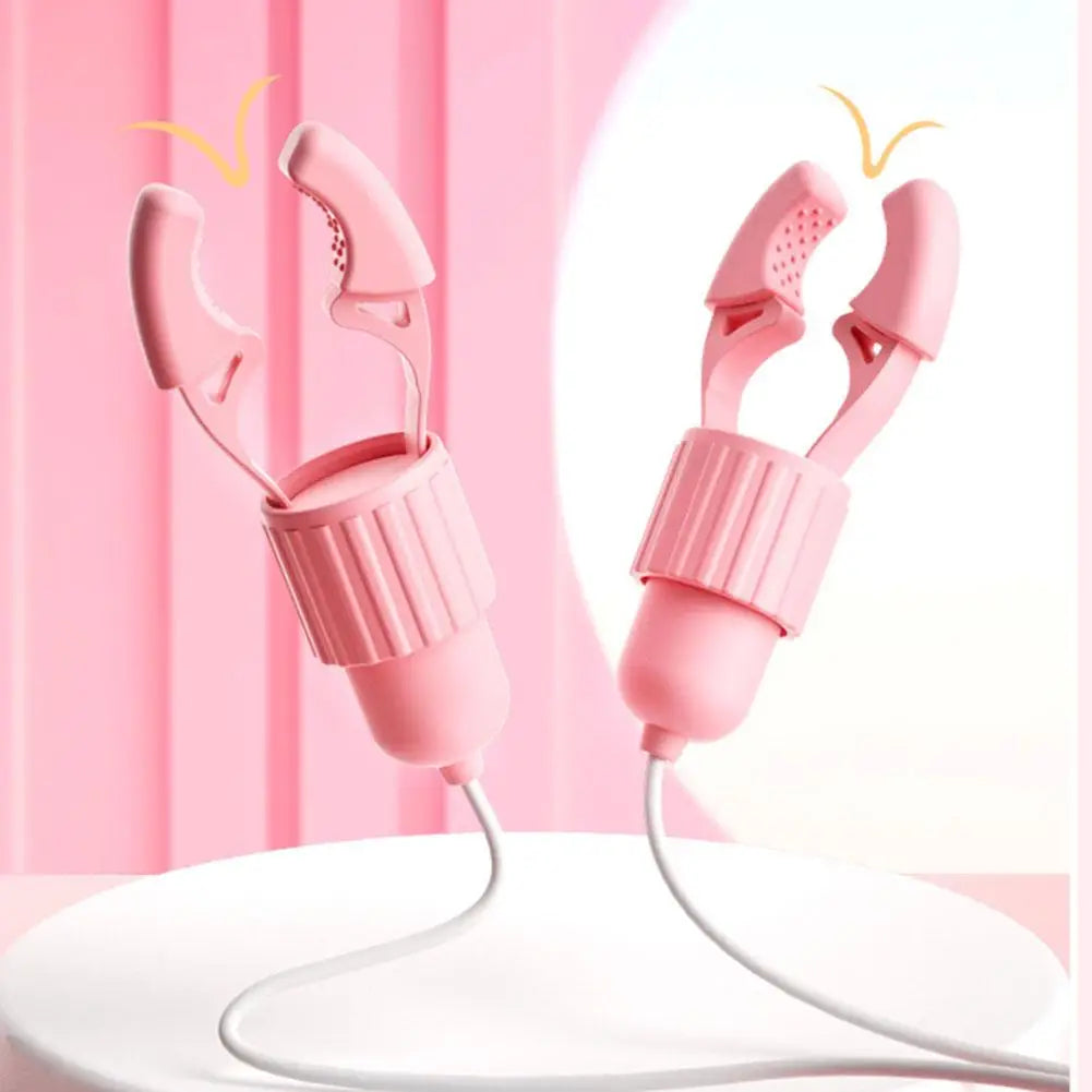 Nipple Vibrator USB Rechargeable Vibrator Clitoral Suction Cup & Nipple Clamps Stimulation Massager Women's Sex Toy Adult18+