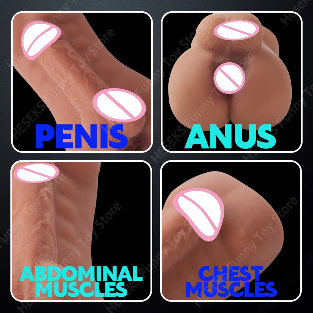 HESEKS Penetration Realistic Anal Male Masturbator with Big Dildos Anus for Men Portable Sex Doll Butt Sex Toys for Gay 18+