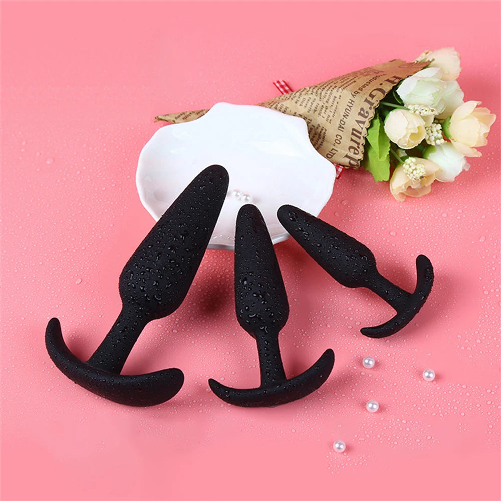 3 Different Size Anal Plug Soft Silicone Anal Butt Plug Stimulator Adult Sex Toys for Men/Women Prostate Massager Anal Trainer