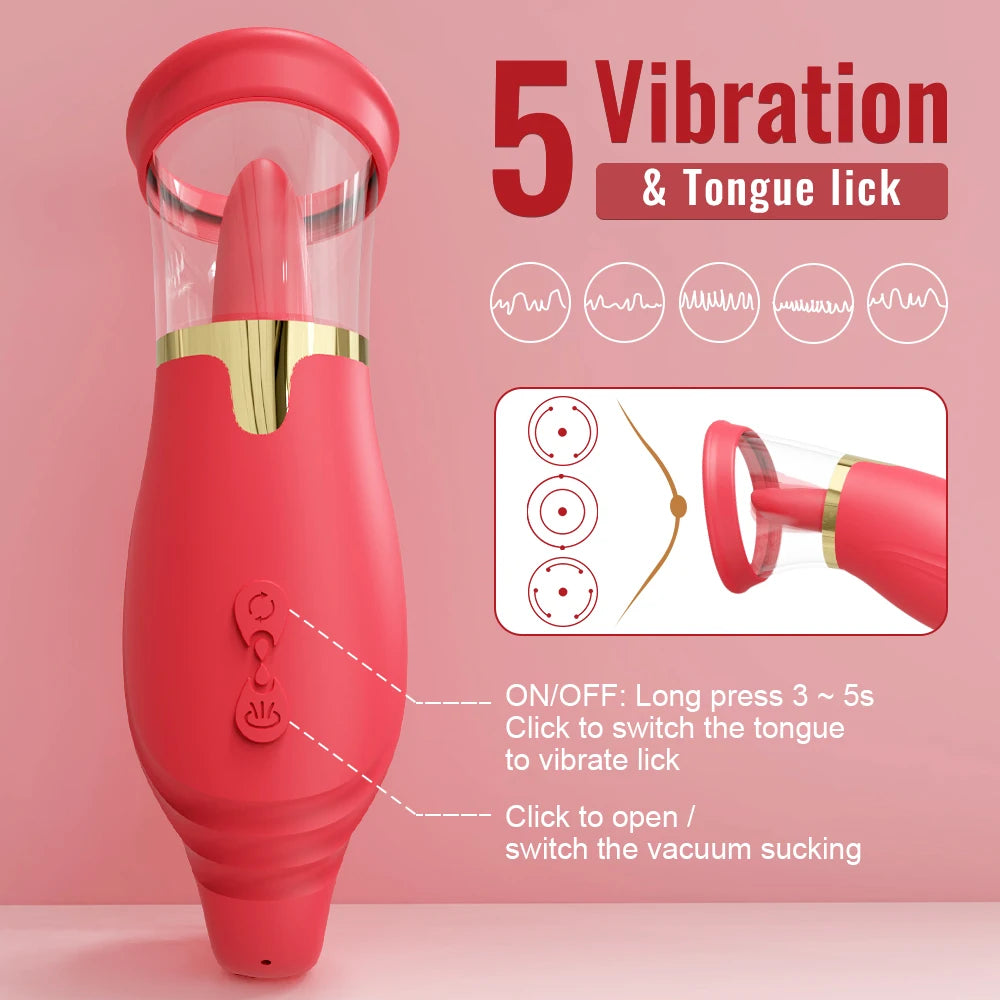 Vibrator Adult Sex Toys for Women Sucking Vibrator Rose-Sex Toy 3 Sucking 9 Tongue Licking Vibrating G Spot Vibrators Adult 18+