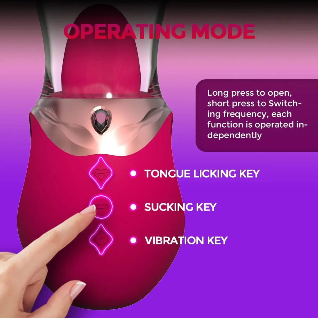 Realistic Tongue Licking Adult Sucking Vibrator Sex Toy 3 in 1 Nipple Clitoral G Spot Stimulator For Women Couples