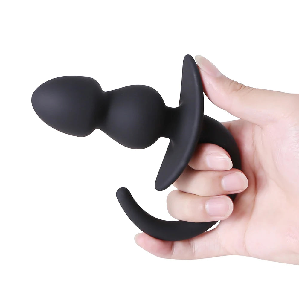 Silicone Erotic Dog Tail Anal Plug Sex Toys For Female Male Gay Puppy Tails Anal Beads Stimulator Cosplay Slave Butt Plug Fetish