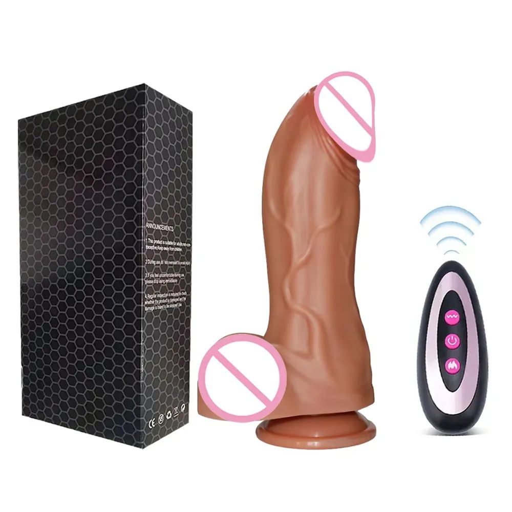 Thrusting Dildo Vibrator - 9 Inch Realistic Dildos with 3 Thrusting & 9 Vibrating & Heating Modes Adult Sex Toys for Women 18+
