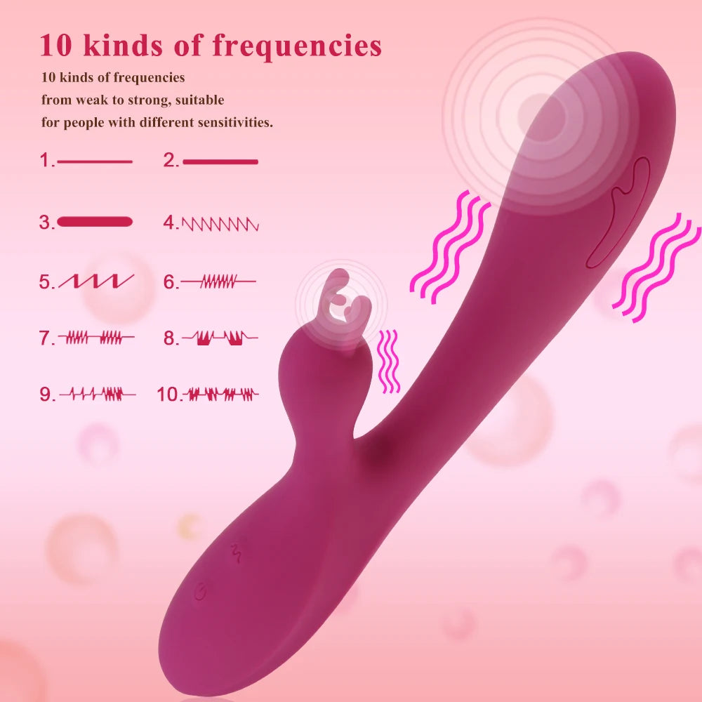Adult sex toys Vibrators G-spot 10 Speeds USB Rechargeable Powerful Dildo Rabbit Vibrator for Women Clitoris stimulation Massage