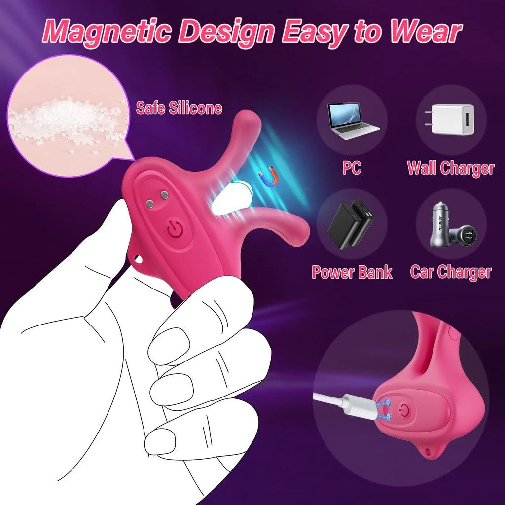 Vibrating Nipple Clamps Vibrator 9 Vibration Modes Magnetic Nipple Stimulation BDSM Adult Sex Toys for Women Couples Pleasure