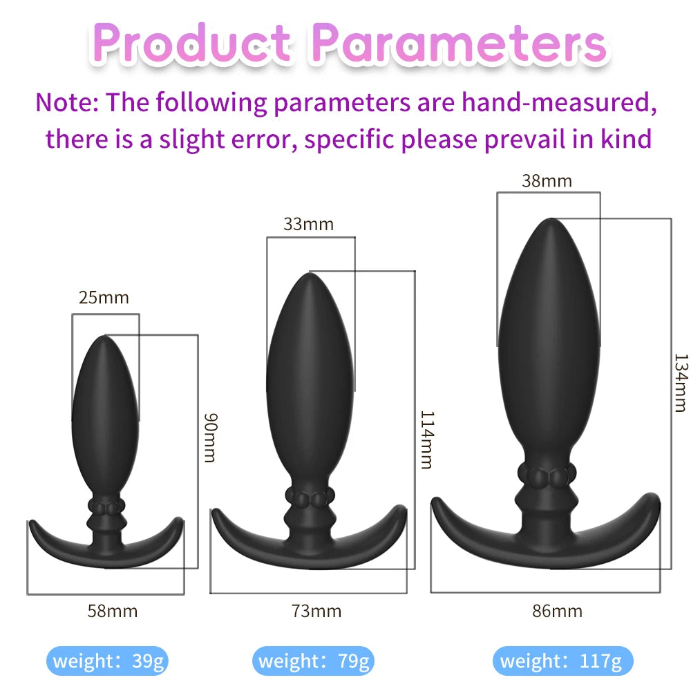 Adult Silicone Anal Plug Dildos Bullet Vibrator Butt Plugs Sex Toys for Women Men Gay Prostate Massager Anal Masturbating S/M/L