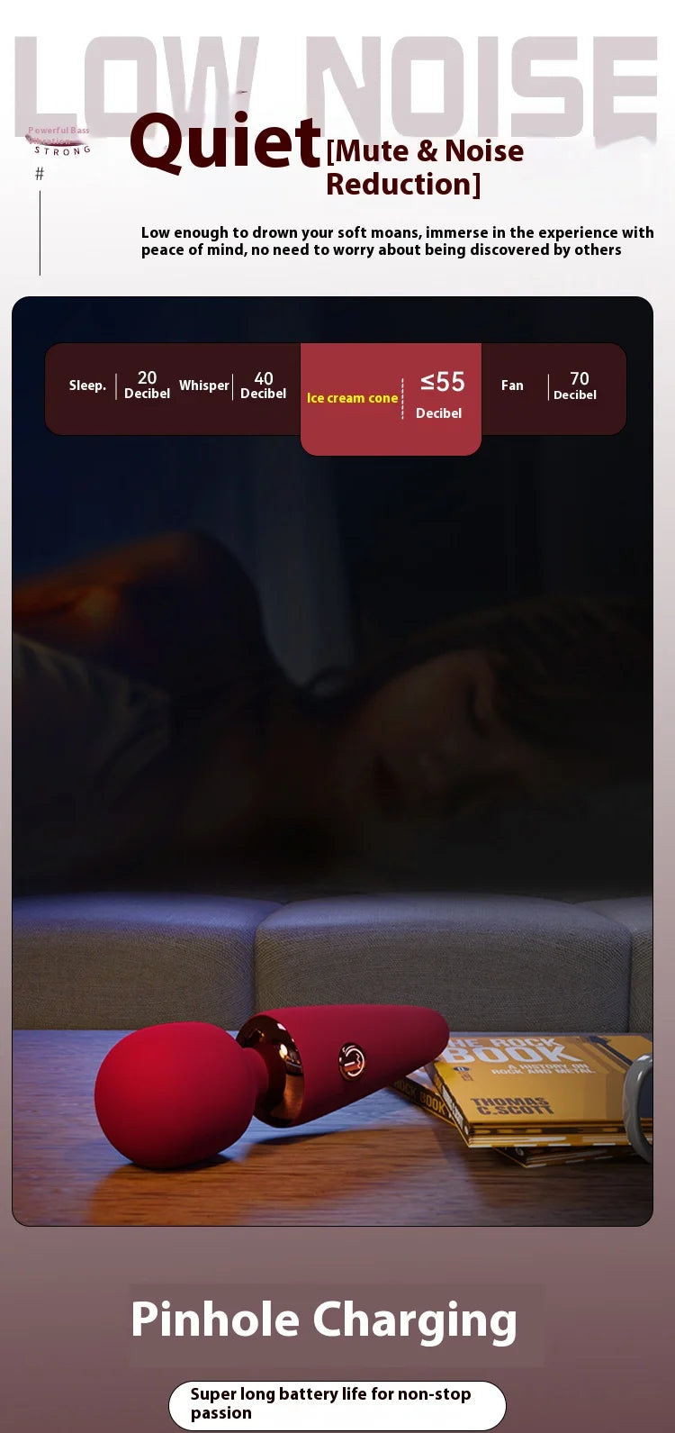 Mini AV Stick Vibrator for Women USB Charging Portable Adult Magic Wand Ice Cream Vibrator 10 Frequency Vibrating Sex Toys