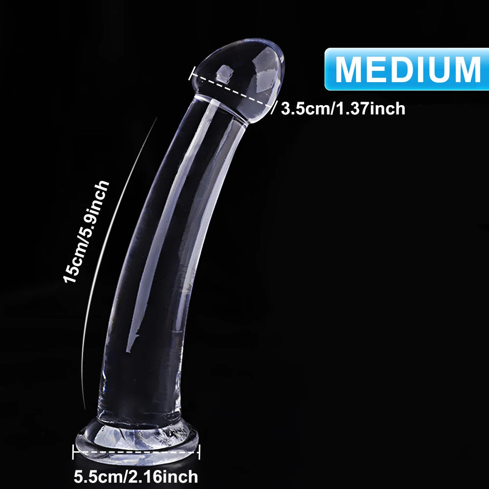 Transparent Dildo for Women 3 Size Silicone Realistic Fake Dick Penis with Strong Suction Cup Adult Sex Toy for Women Sex Shop