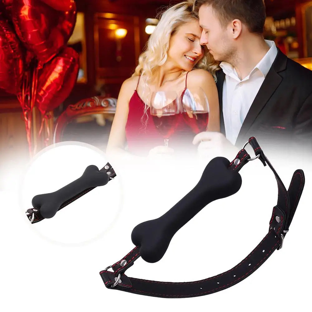 Silicone Dog Bone Bite Mouth Gag SM Restraints Bondage Harness Belt Adult SM Games Gag Ball Sex Toys For Couples Erotic Tool