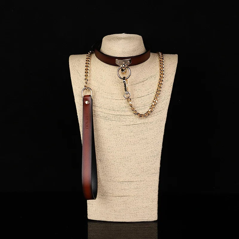 sm props bondage leather collar slave bed neck bondage with belt BDSM erotic sex toys women couple adult games