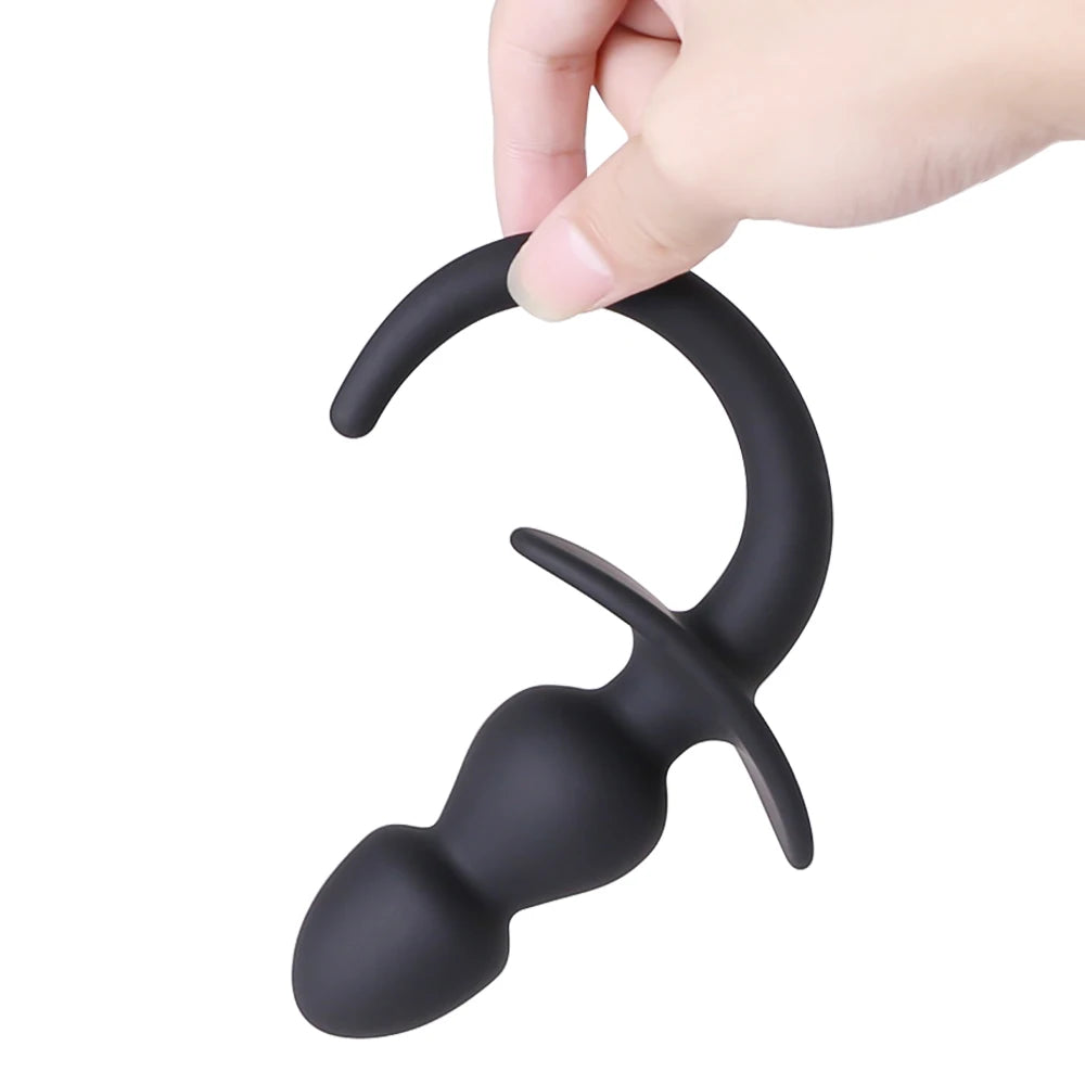 Silicone Erotic Dog Tail Anal Plug Sex Toys For Female Male Gay Puppy Tails Anal Beads Stimulator Cosplay Slave Butt Plug Fetish