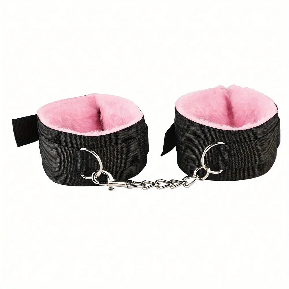 BDSM Bondage Set Stainless Steel Extend Spreader Pole Sex Handcuffs Ankle Cuffs Restraints Adult Sex Toys for Couple Adult Game