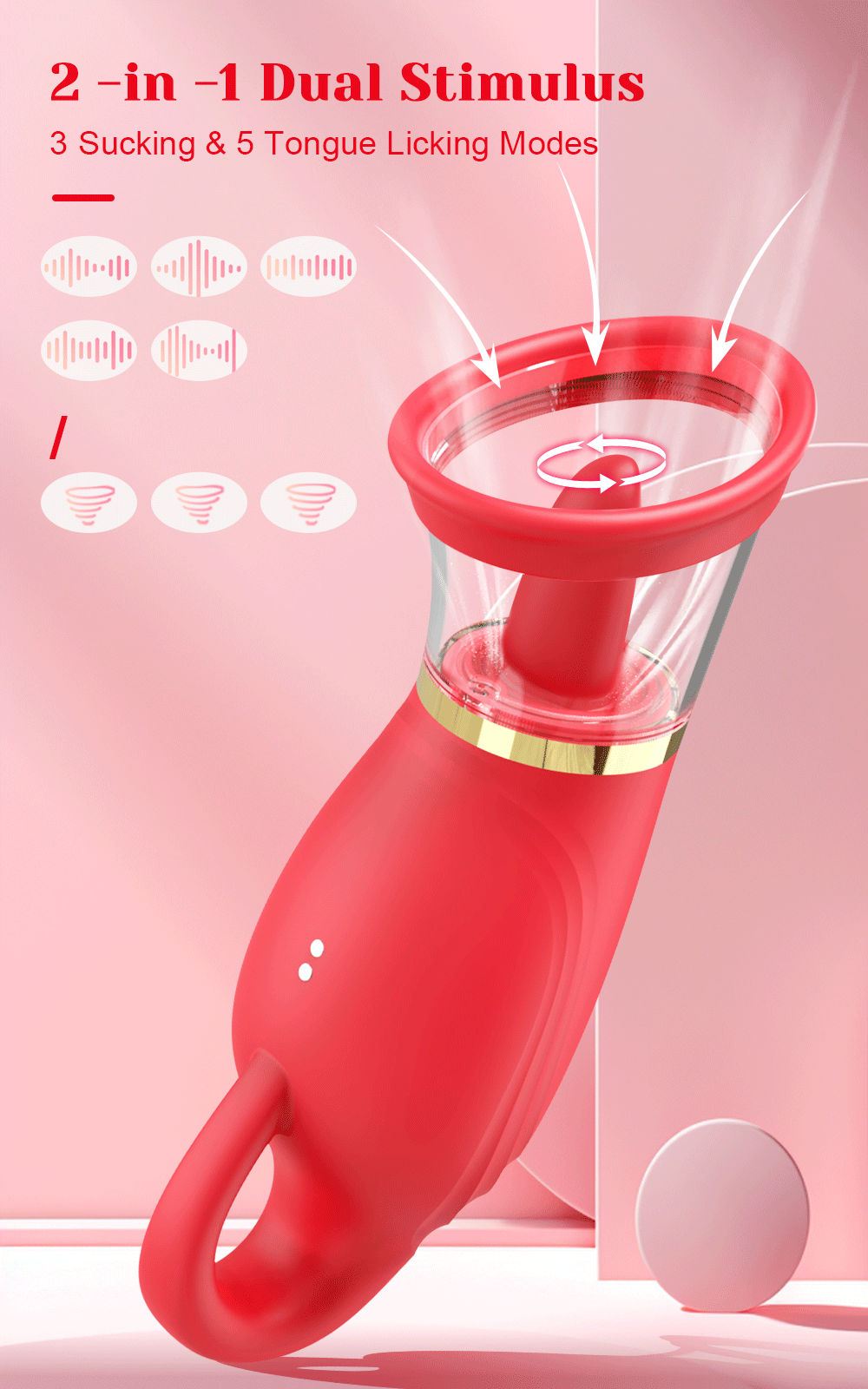 Vibrator Adult Sex Toys for Women Sucking Vibrator Rose-Sex Toy 3 Sucking 9 Tongue Licking Vibrating G Spot Vibrators Adult 18+