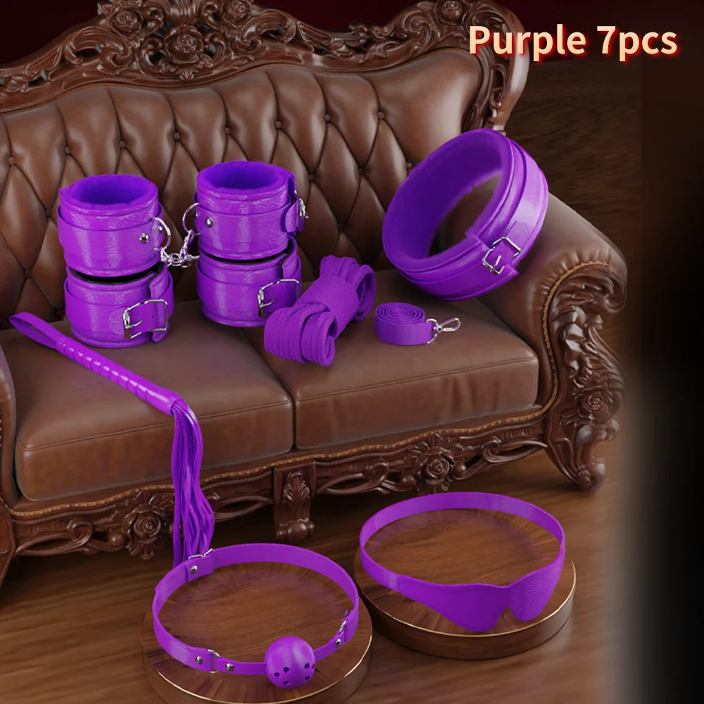 BDSM Adjustable Bondage Kit for Women with Spreader Bar Handcuffs Ankle Cuffs Adult Fetish Restraints Set for Spicy Adult Games