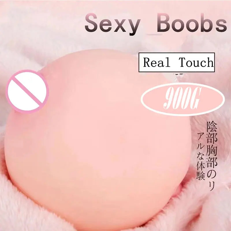 Big Boob Lifelike Sex Doll for Men Realistic Sex Torso Breast Male Sex Toy with Nipple Insertable Soft Sex Dolls with 3D Channel