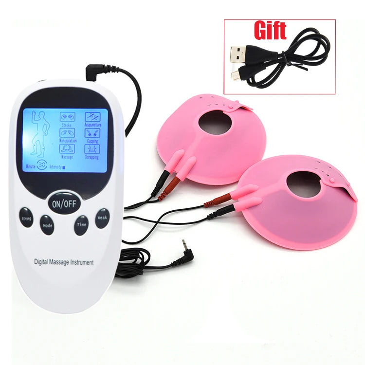 Bdsm Electric Shock Nipple Sucker Clamps Electro Stimulation Breast Toys for Woman Nipple Paste Pads Electrical Sex Accessories