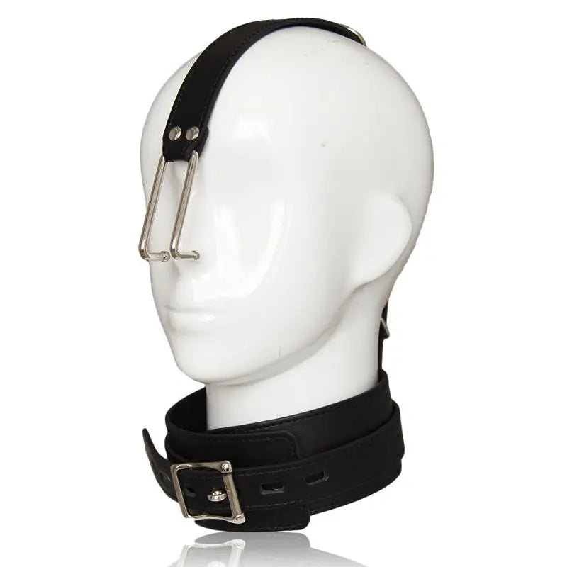 Slave Bondage Leather Choker Collar Strap with Smooth Stainless Steel Nose Hook for Fetish Bdsm Restraint Flirting Sex Toys
