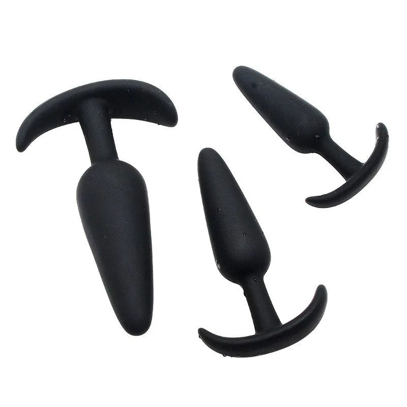 3 Different Size Anal Plug Soft Silicone Anal Butt Plug Stimulator Adult Sex Toys for Men/Women Prostate Massager Anal Trainer