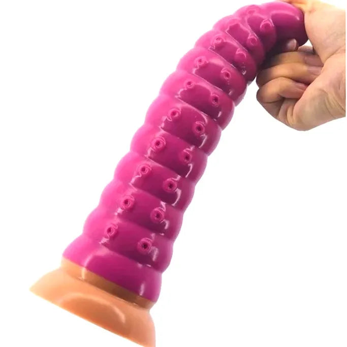 Silicone Simulation Dildo Female Masturbator Clitoris Massager Sex Toy Simulation Caterpillar Dildo