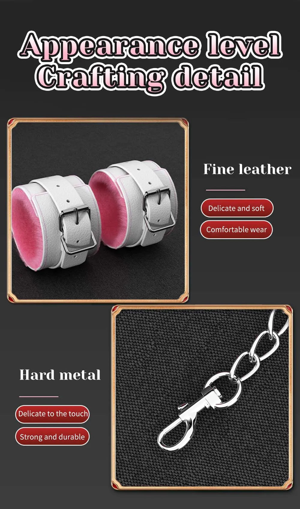 Sex Toys For Woman Couples Handcuffs Set BDSM Bondage Gear Bed Restraints Rope Strap Adult Game Wrists Neck Cuffs & Eye Mask