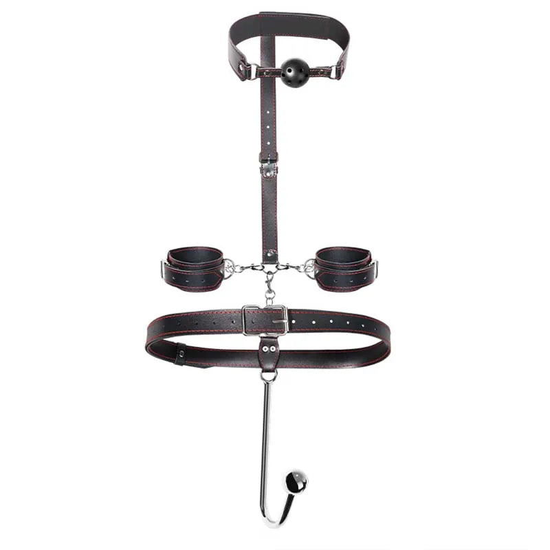 Sex Toy Set Anal Hooks Handcuffs PU SM BDSM Bondage Anal plugs Neck Restraint Backhanded Couple Flirt Sex Toys