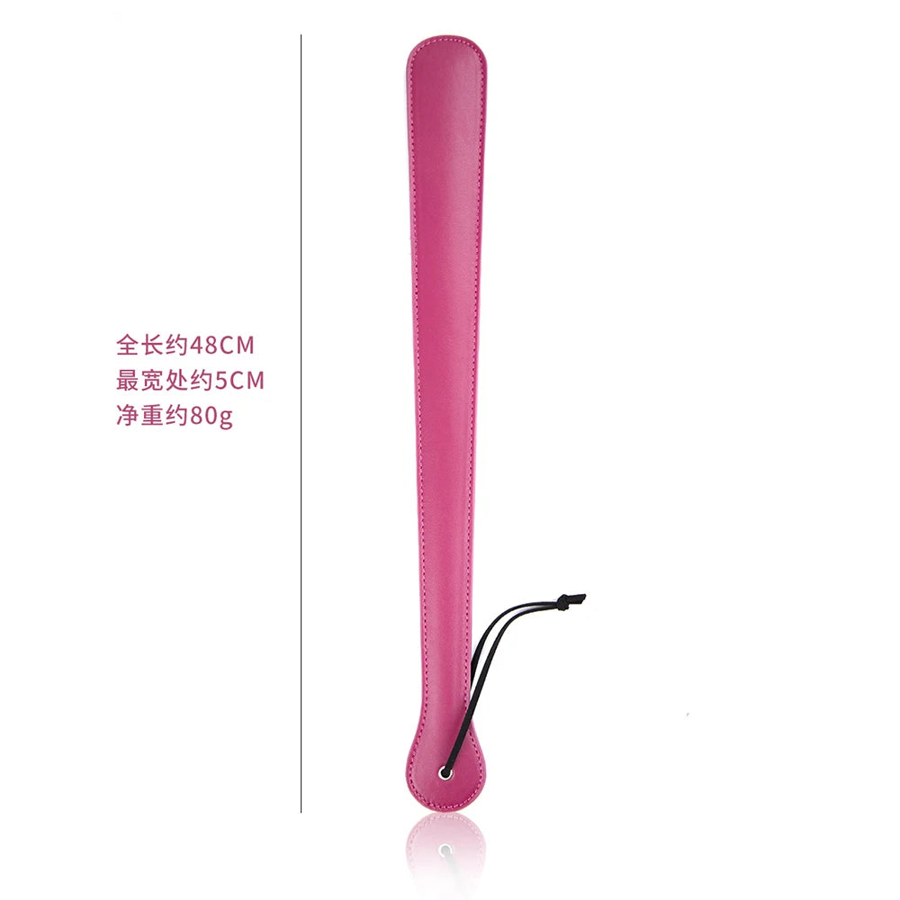 48CM PU Leather Paddle ,Riding Crop Flogger Horsewhips Bat Spikes Leather Spanking Paddle Slapper Whip for Horse Training