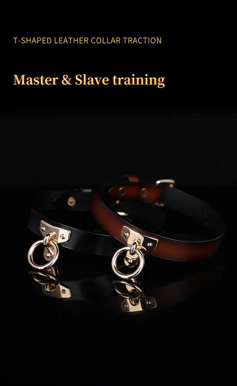 sm props bondage leather collar slave bed neck bondage with belt BDSM erotic sex toys women couple adult games
