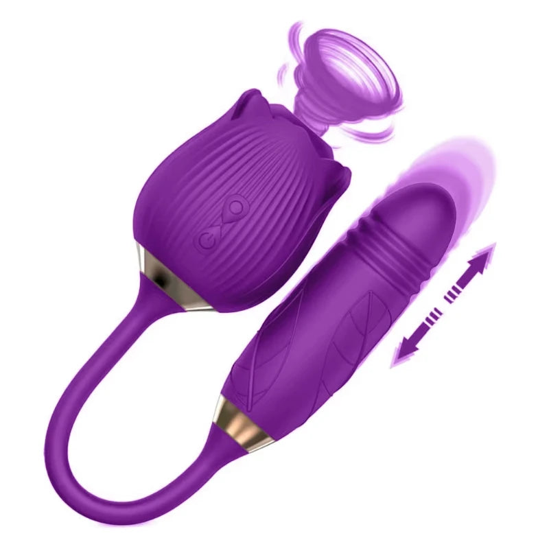 Licking Vibrator for Women Clitoral Nipple Stimulator Massager Thrusting Dildo 2 in 1 Sex Toy for Women Adult Sex Products