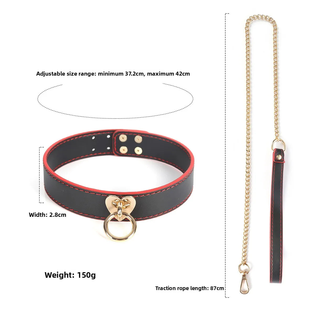 Sex toys Adult adult sex toy black red leather collar fetish couple punishment restraint training neck cover