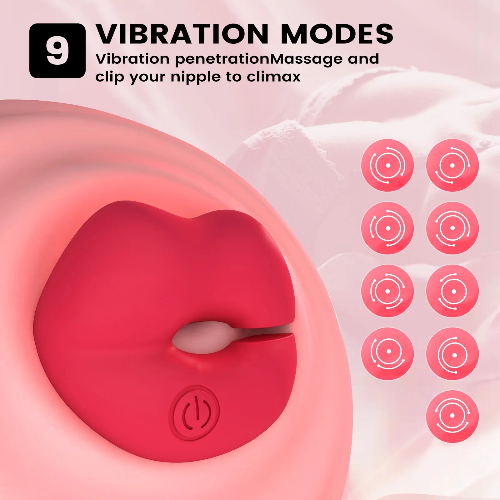 Vibrating Nipple Clamps Vibrator 9 Vibration Modes Magnetic Nipple Stimulation BDSM Adult Sex Toys for Women Couples Pleasure