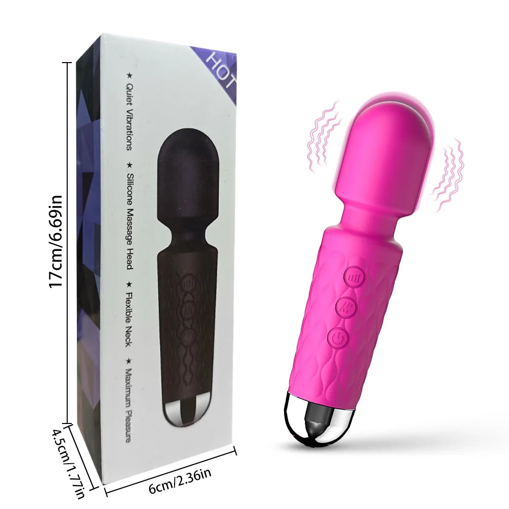 Silicone Powerful AV Vibrator, Female Nipple Clitoris G-spot Stimulation Masturbator, Couples Adult Sexy Sex Toys, Sex Toys 18+