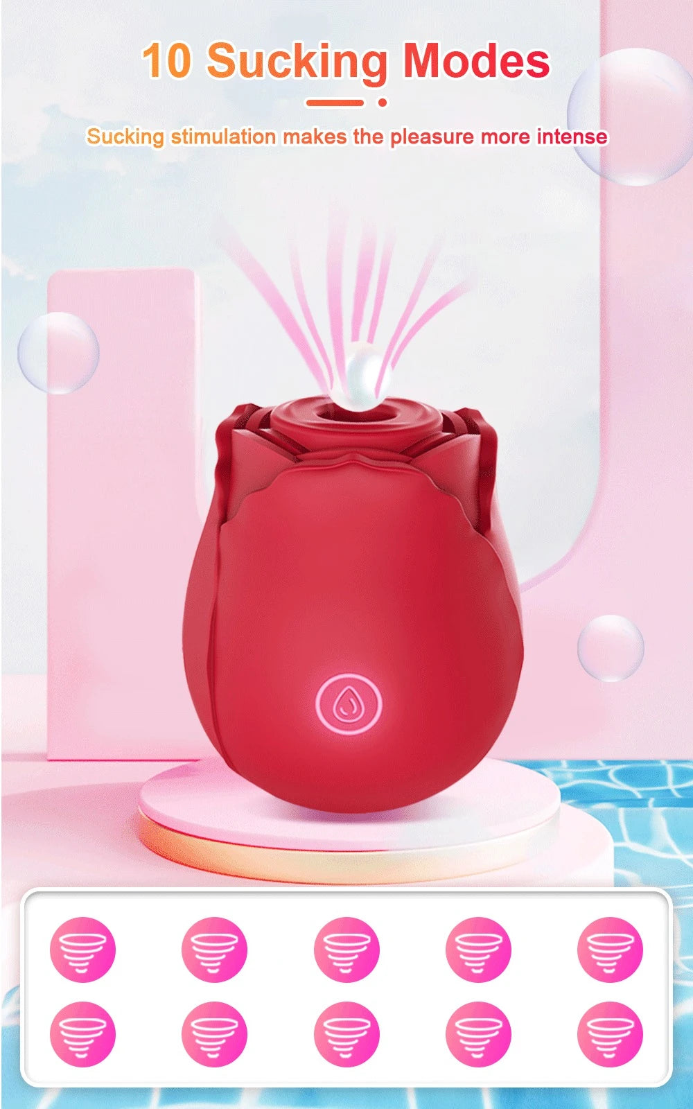 Rose-Sex Toys Dildo Vibrator for Women Clitoral Sucker Nipple Sucking Female G Spot Massager Stimulator Couples Adult Sex Games