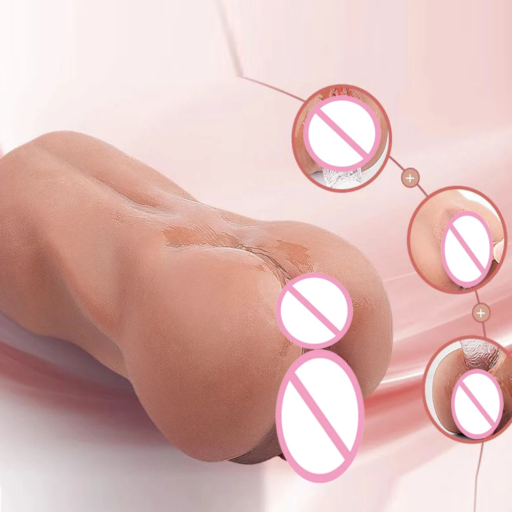 Male Masturbators 3D Real Rubber Vagina Sex Toys Artificial Vaginal 2 in 1 Pocket Pussy Mini Sex Doll Adult Supplies for Men